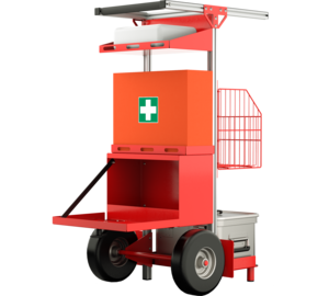 SafeCaddy® "First Aid"  with loading, back opened | © MUNK GmbH