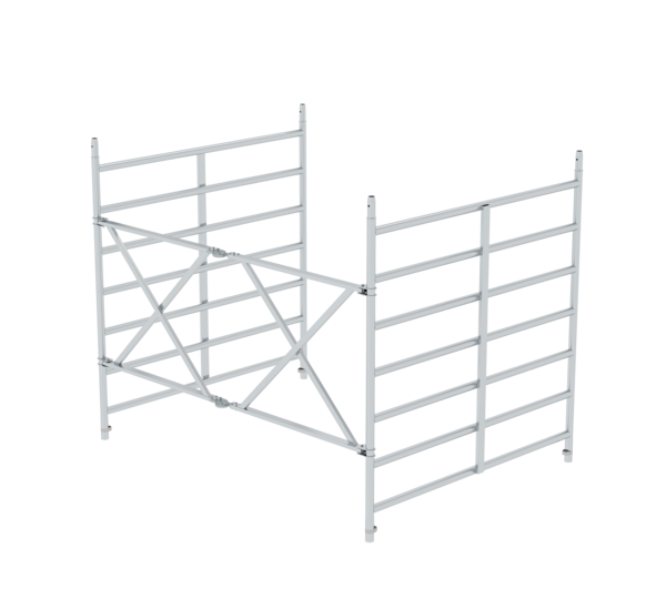 Cadre pliant, 4 roul. or. & frein arr. échaf. 1,9m | © MUNK GmbH