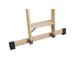 Stufen-Anlegeleiter Holz mit Traverse, 12 Stufen | © MUNK GmbH